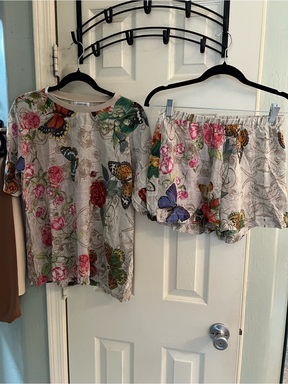 Johnny Was silk short set XS